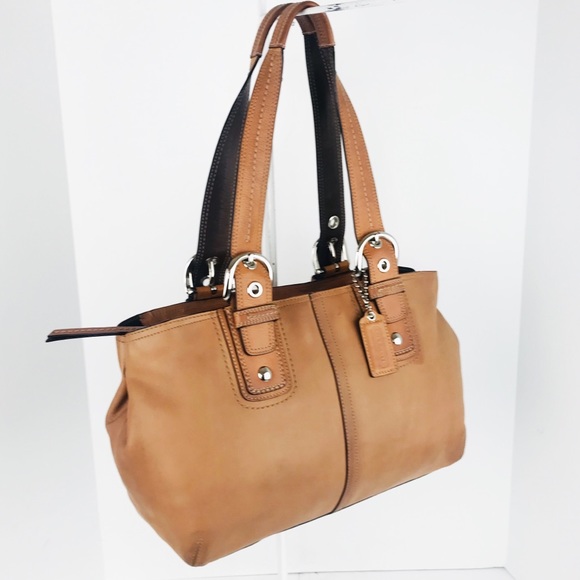 Coach Burnished Tan Leather Soho Satchel Tote Bag - Picture 3 of 8